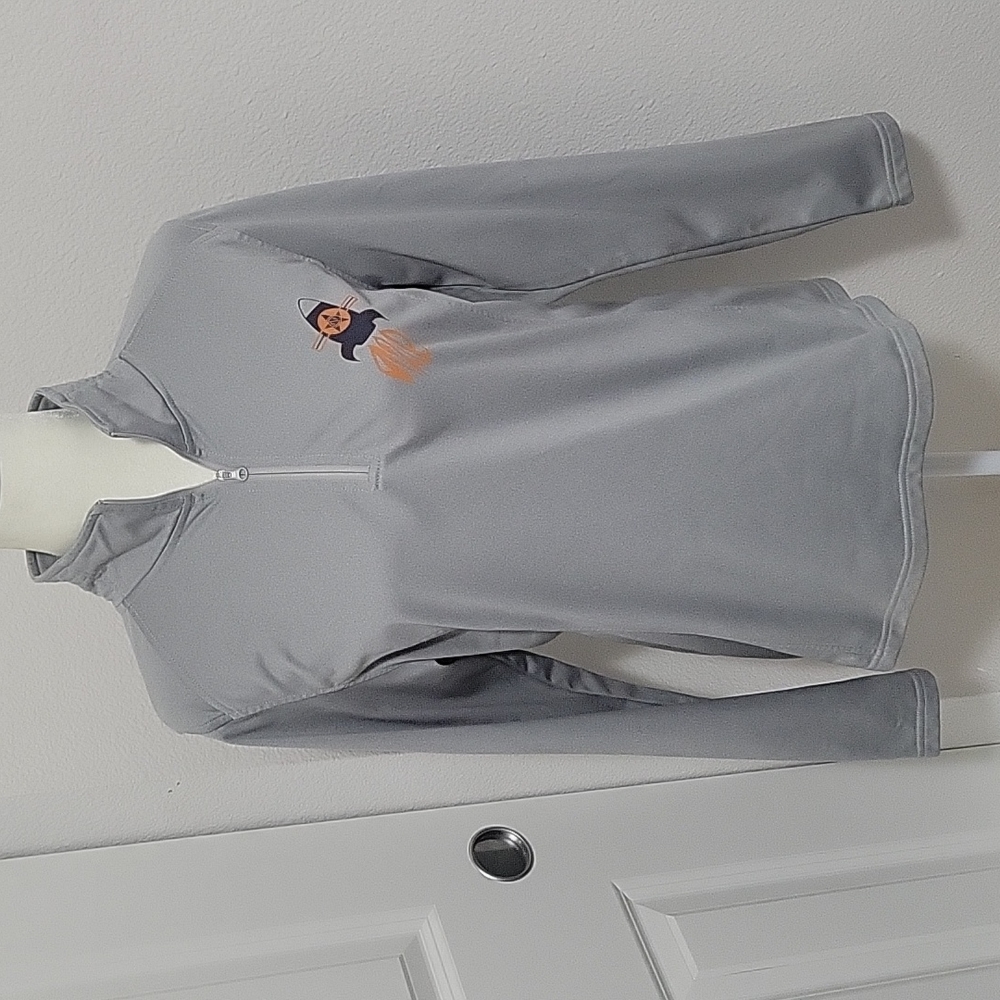 The North Face 3/4 Zip Athletic Top Women's Size Large Grey w/Eagle and …